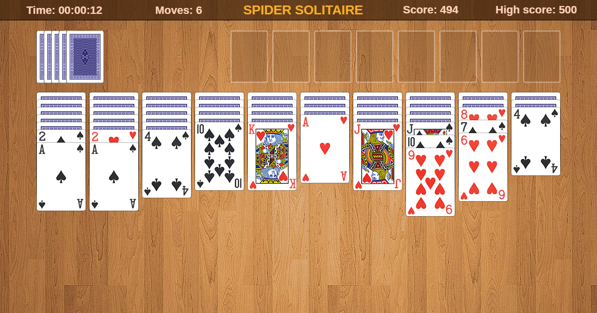 spider solitaire online free game online