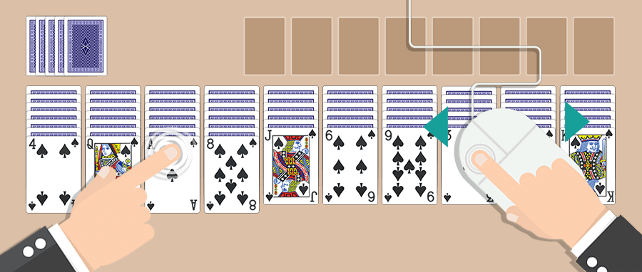 Play our Spider Solitaire game by tapping or clicking on the cards or move them with your mouse